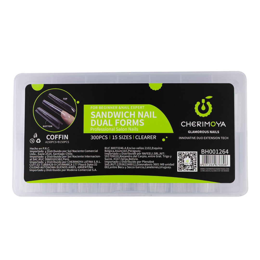 Cherimoya Sandwich Nail Dual Forms Coffin 300 pcs