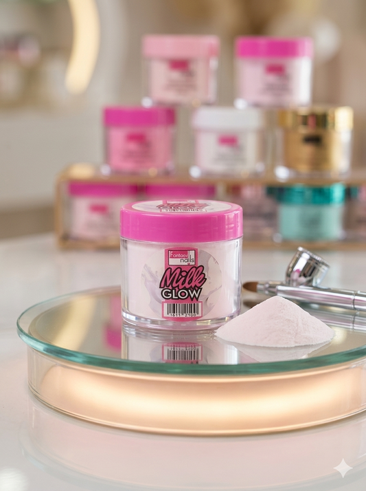 Polvo Acrilico de la marca Fantasy Nails en color Milk Glow.
