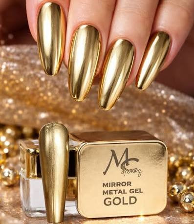 EFECTO ESPEJO LIQUIDO DORADO MC NAILS  METAL GOLD
