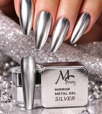 EFECTO ESPEJO LIQUIDO PLATEADO MC NAILS  METAL SILVER