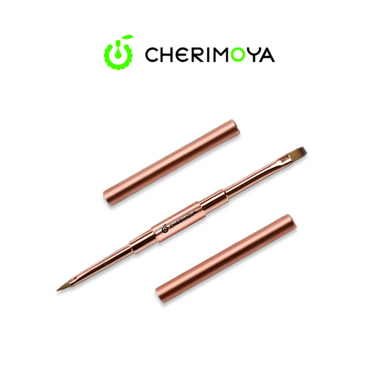 Pincel Doble Punta Cherimoya Rose Gold - Liner y Plano