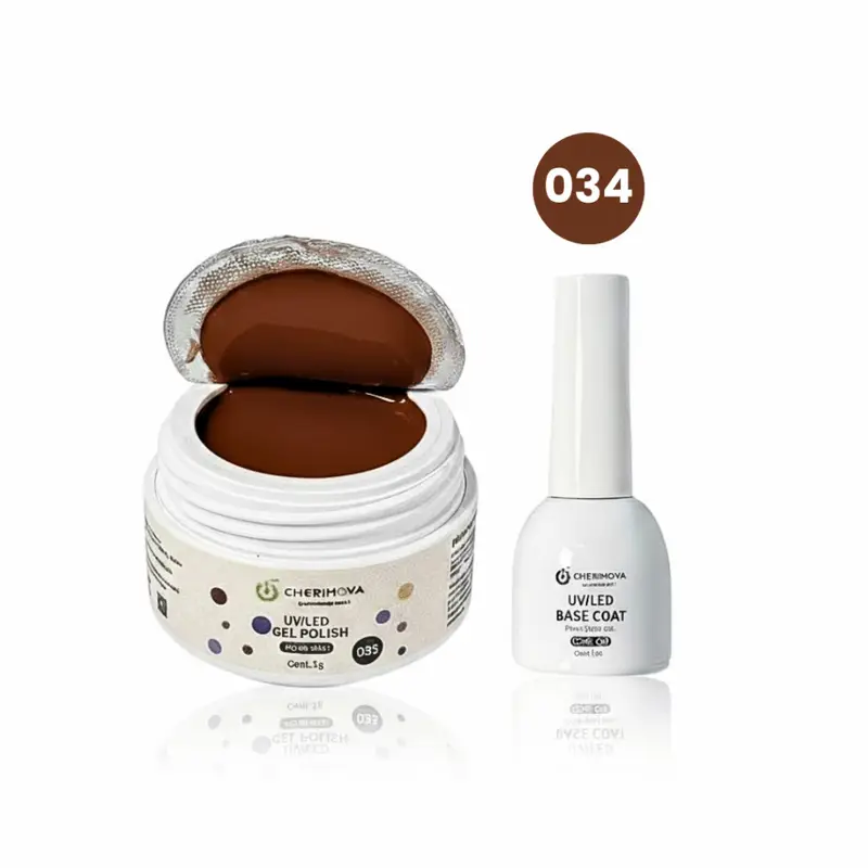 Kit UV/LED Gel Polish + Base Coat Cherimoya  - Poke Smash