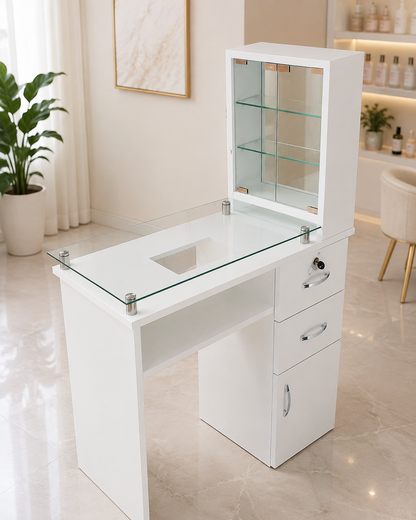 Mesa Manicurista Modelo STARTER con 3 Cajones y llave