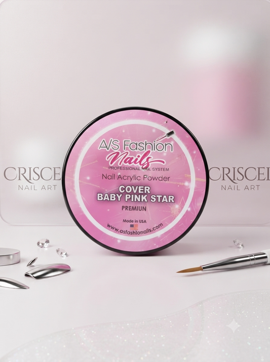 Polvo acrílico en color cover baby pink de la marca As-Fashion. 1oz
