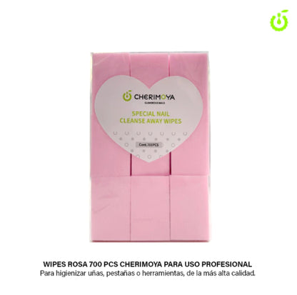 Wipes/ gasas sin peluza x 700 unidades Cherimoya color blanco